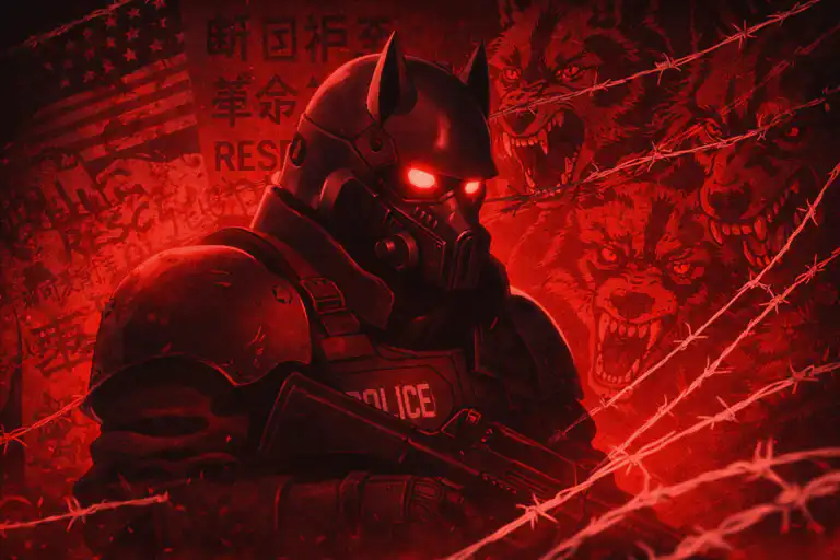 Jin Roh image mixed with US resistance imagery