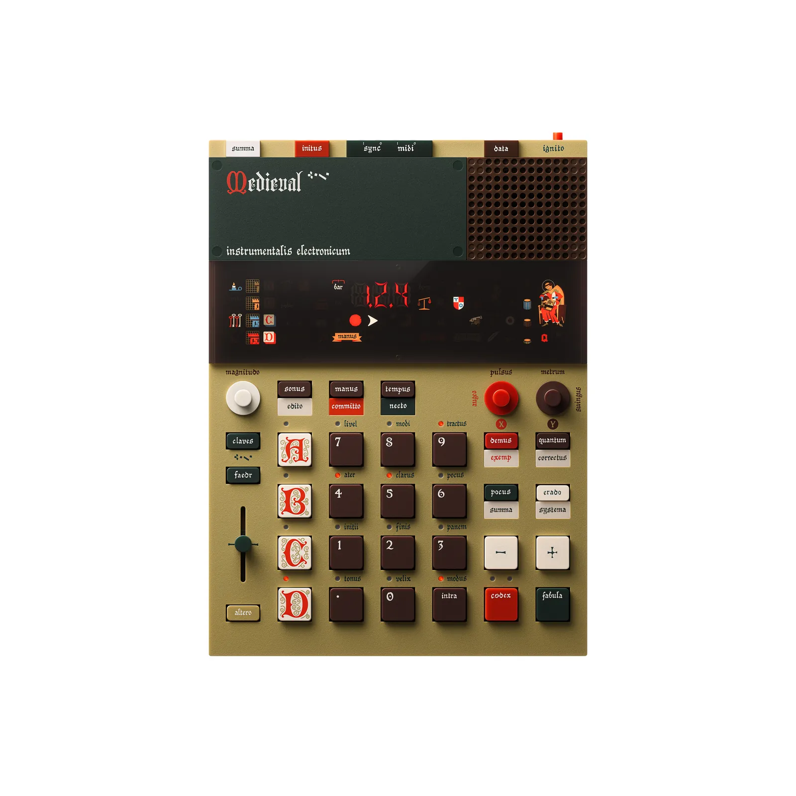 Teenage Engineering's EP-1320 Medieval and the Fetishization of the Hyper-Niche 1 Cocoa-scented pads and Latin text on a beat machine. Peak Stockholm.