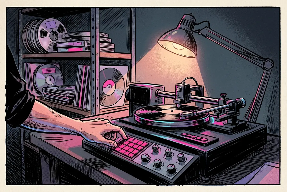 The Blank Disc at the Center of the Vinyl Boom 3 A mastering engineer operating a record-cutting lathe