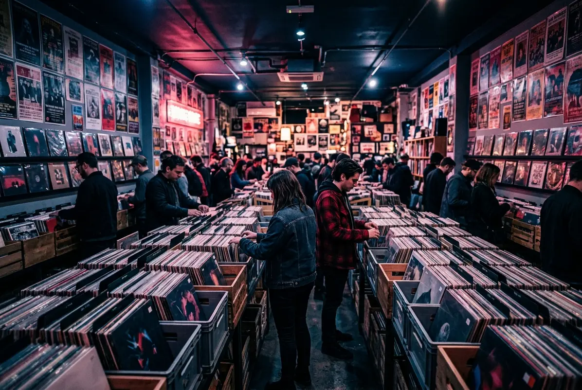 Four in ten vinyl sales still happen in rooms that smell like cardboard.