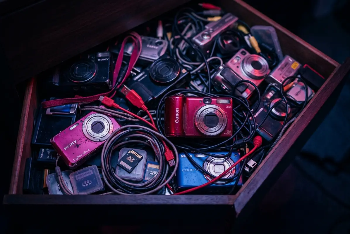Cameras stored in drawers supply the used market.