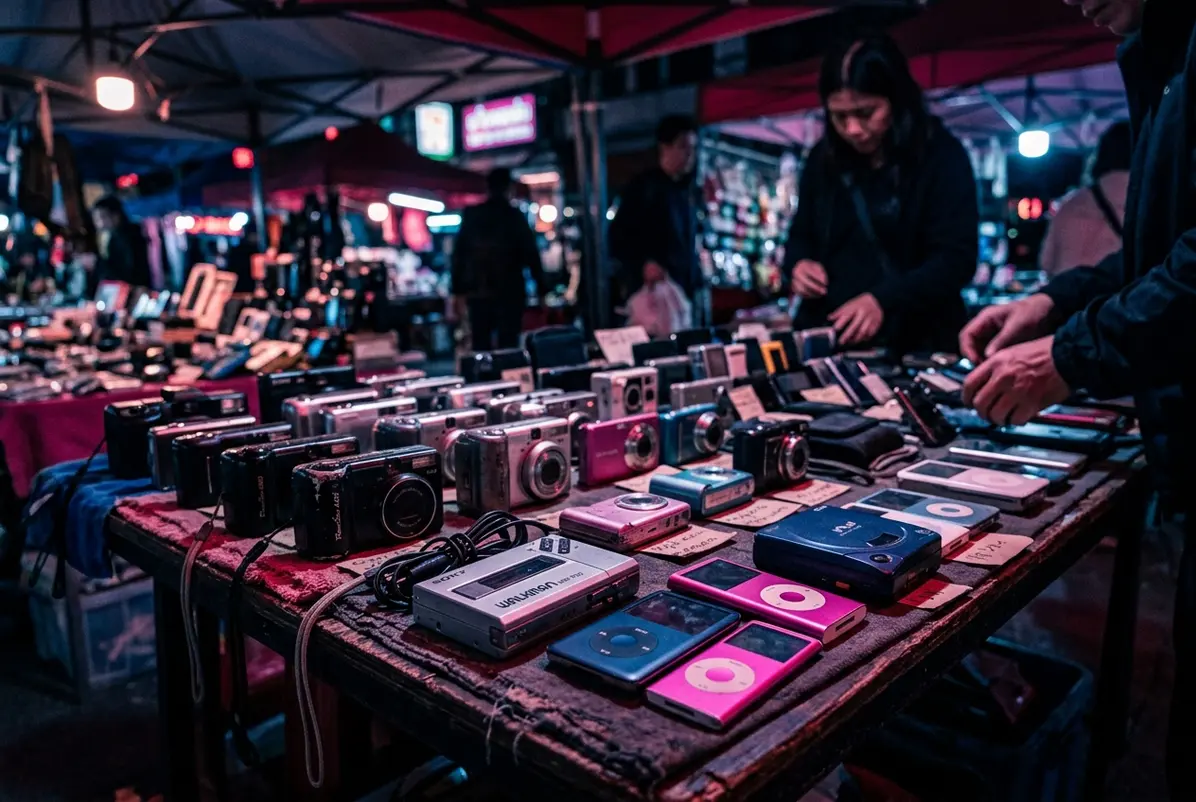 Old tech keeps drawing buyers, from digicams to iPods and Walkmans.