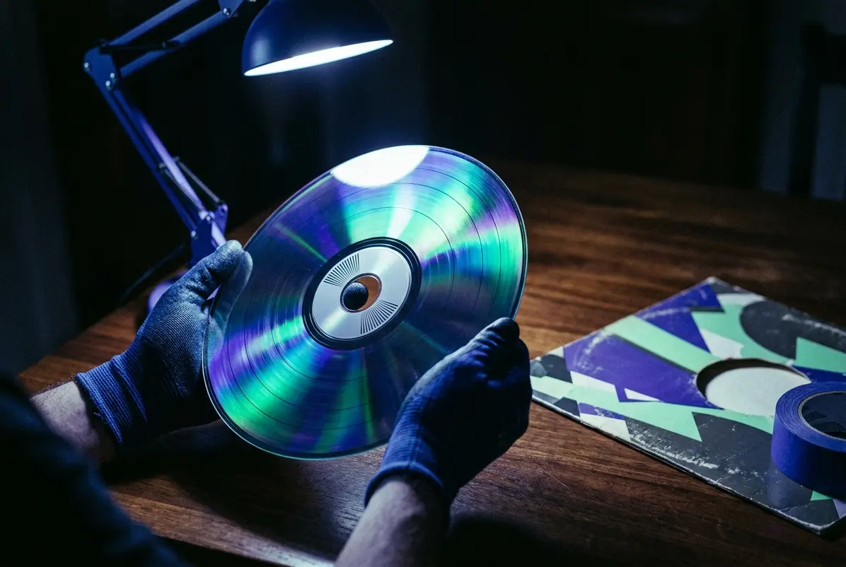 Archivists advise holding discs by the hub and edge, never the information side.
